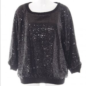 NWOT Zara sequin sweater sz medium Black